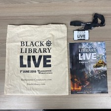 TOTE BAG BLACK LIBRARY LIVE 2019 WEEKENDER WARHAMMER 40K LANYARD GAMES WORKSHOP