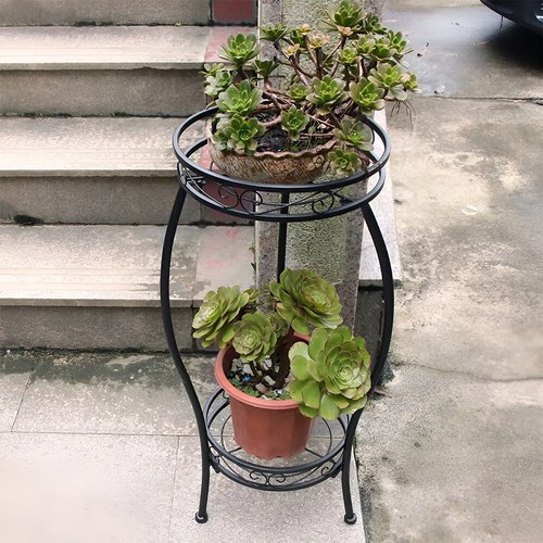 Potted metal plant stand - potted,