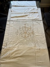 Primark King Size Duvet Cover Set Cream & Gold Bedding Set Used Good Condition