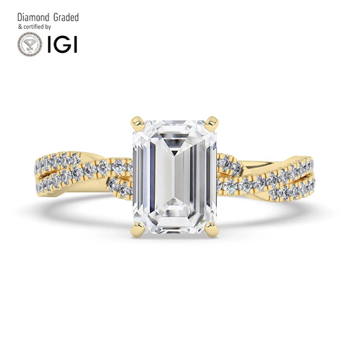 Emerald diamond engagement - diamond,