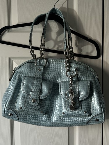 Y2k light blue faux croc - blue,