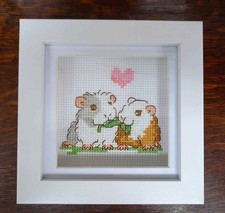 Completed cross stitch framed
