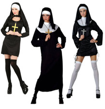 Ladies Nun Costume Adult Sister Act Fancy Dress Sexy Religious Womens Outfit