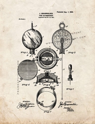 Fire extinguisher patent print - fire,
