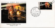 1939 HMS ROYAL OAK / U-47 U-Boat Submarine (Scapa Flow) Warship WWII Stamp FDC