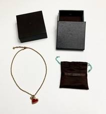 Versace Mainline Love Heart and Medusa Necklace Gold and Red