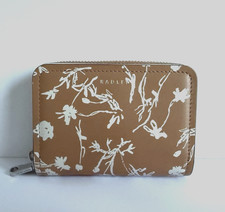 Radley Floral Tan Leather Zip