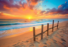 BEACH SEA SUNSET CANVAS