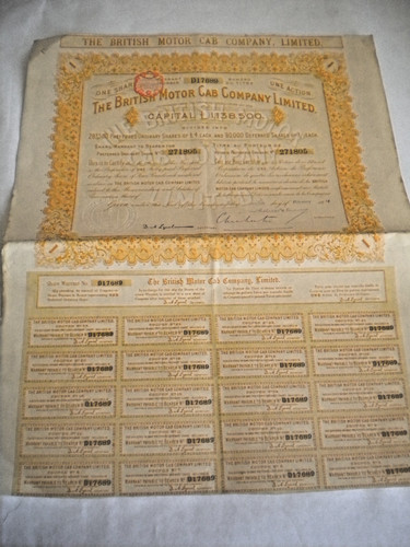 Vintage share certificate