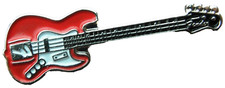 Red Guitar Pin Badge Brooch