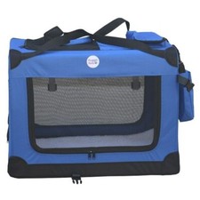 CLEARANCE DEAL Blue Large Fabric Crate Foldable Dog Cat Pet Carrier - SW100150