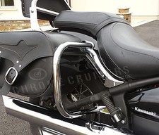 KAWASAKI VN900 CLASSIC CUSTOM CHROME REAR SADDLEBAG GUARD CRASH BARS PROTECTORS