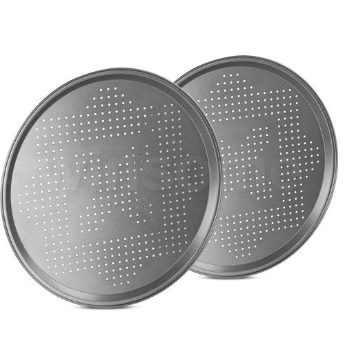 Non stick large pizza tray - 2x,