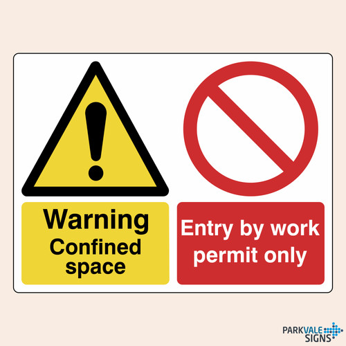 Warning confined space entry - warning, /