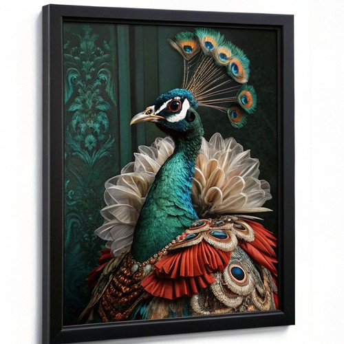 Oil style peacock - oil, a