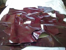Ox Blood Smooth Glossy Vintage Leather Offcuts  Patch Repair  1mm Thick 5 pieces