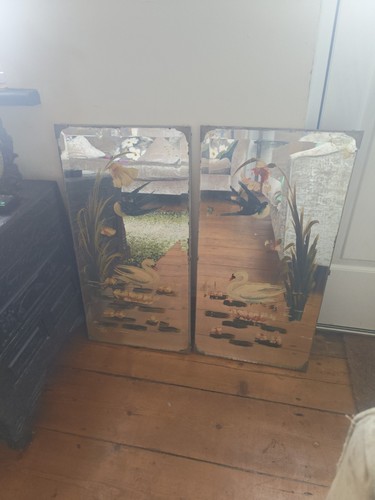 Vintage art deco pub mirrors - vintage,