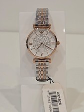 EMPORIO ARMANI AR1926 LUXURY TWO TONE GIANNI T-BAR LADIES WATCH UK