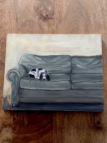 Original oil painting dog - oil,
