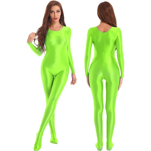 Women shiny glossy romper full - shiny,