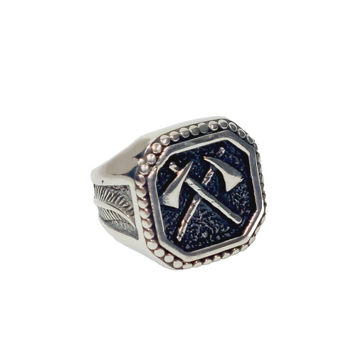 Men viking axe signet ring - signet,