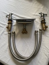 Bath Mixer Tap , Three Hole Chrome Water Fall Style ,With Two Quarter Turn Taps