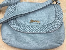 Soft Faux Leather Pale Teal Blue Saddle Bag By Mantaray