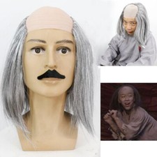Straight Old Man Bald Wig Props Halloween Balding Wig Masquerade Party Cosplay◈