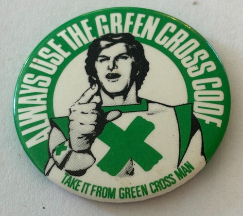 Vintage green cross code tin - green,