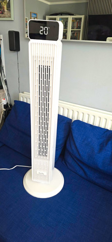 Ezify white tower fan - white,