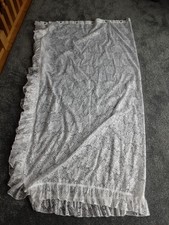 White Net Curtain Frill Edge Floral 75"×61" Drop