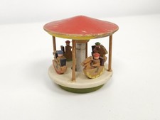Vintage Erzgebirge Wooden Merry Go Round Carousel made in Germany - GDR Original