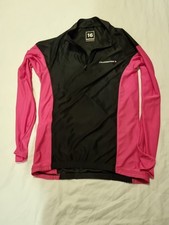 Muddyfox Ladies Long Sleeve Black/pink Cycling Top Size 16