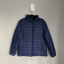 Boohoo Puffer Jacket Coat Womens UK 12 Blue Quilted Padded