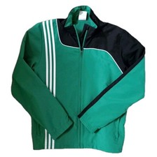 Adidas Track Jacket Green Mens Adults Small Green Black Retro Zip Up 40 Chest