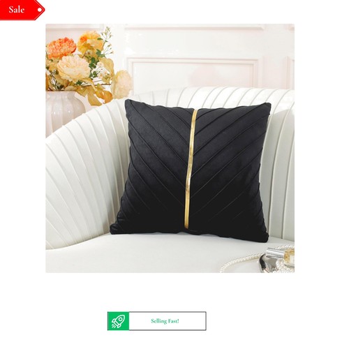 Black velvet pillow covers - black,