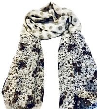 Ladies Spotty & flowers scarf. Size : 130 x 110cm, A Lovely gift for her