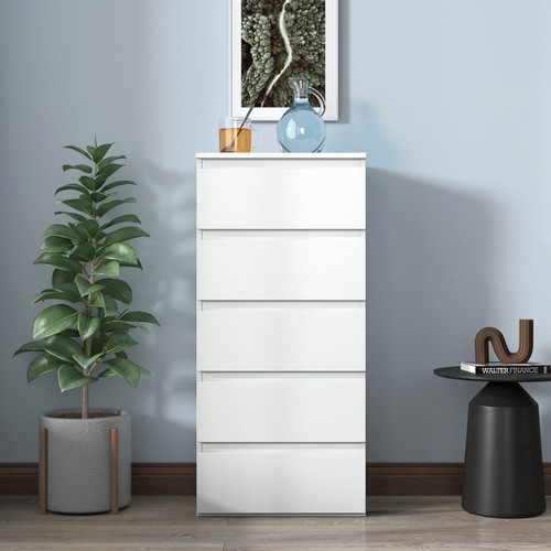 White slim drawer - tall, chest