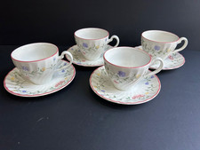 Johnson Brothers Summer Chintz Set of 4 Coffee/Tea Cups Saucers 2 3/4" Tall