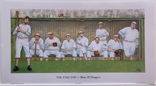 Print THE DUG OUT - Nine Ol'Sluggers by Artist 'Jedd' John R Edwards 