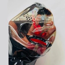 Black Latex Hood Mask With