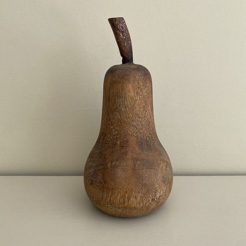 Carved wooden pear sculpture - wooden,