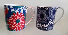 Denby Monsoon Home Blue & White  Mug X 2 VGC