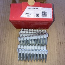100 Genuine Hilti X - U 42 MX Collated Steel Concrete Nails Nail Gun 237350 42mm