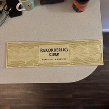 Rekorderlig Cider Thick Rubber Bar Runner Mat Pub Man Cave Beer Drink White