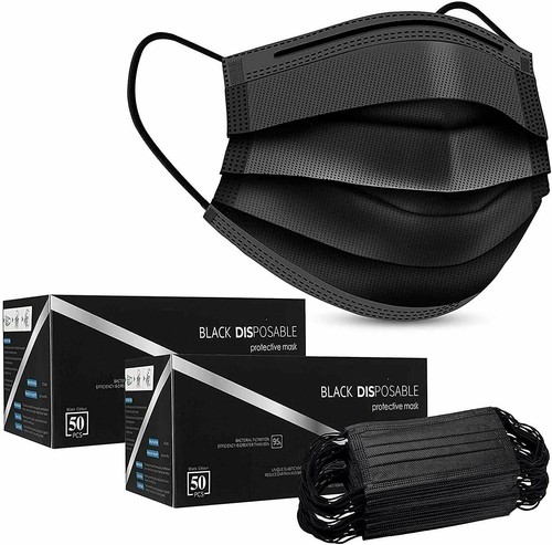 100 black disposable face - x,