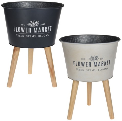 Metal plant pot with - metal,