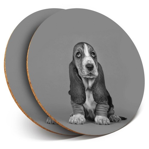 Coasters basset hound - bw,