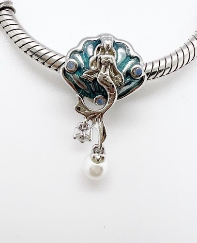 Opal mermaid charm bead pearl - charm,