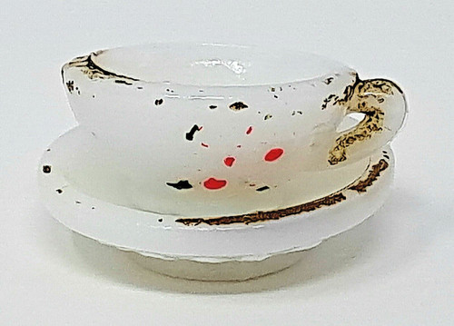 Miniature milk glass tea cup - miniature,